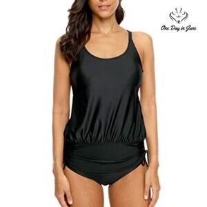 Sociala Blouson Tankini Swimsuit Size L